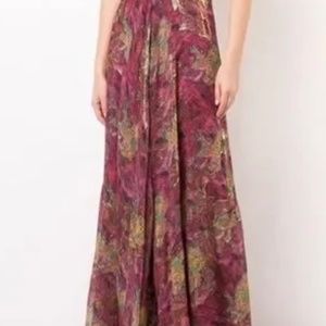 NICOLE MILLER multi colored Embroidered Strapless Gown US size 6